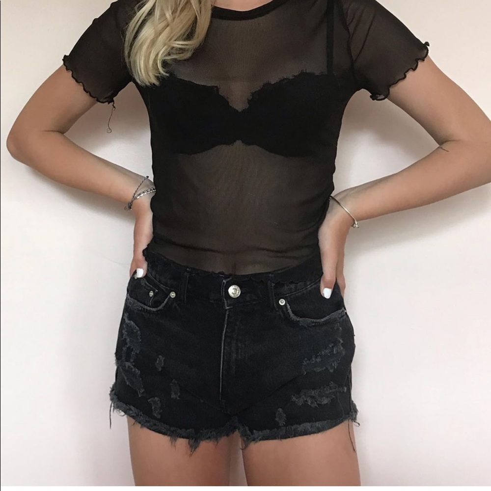 Black sheer top
